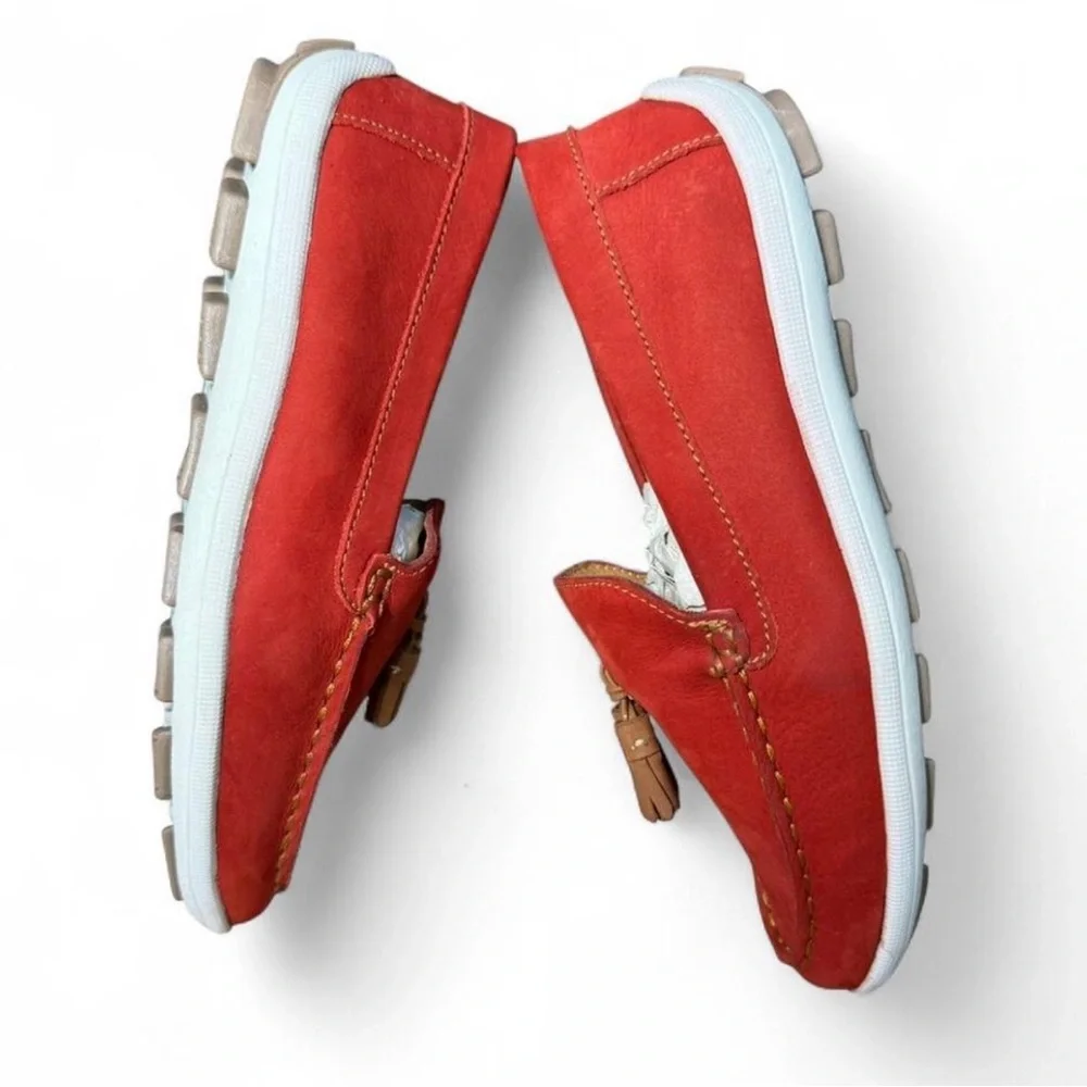 Driver Club USA Kids Johnson Ave Red Nubuck Leather Tassel Loafers Size 1.5